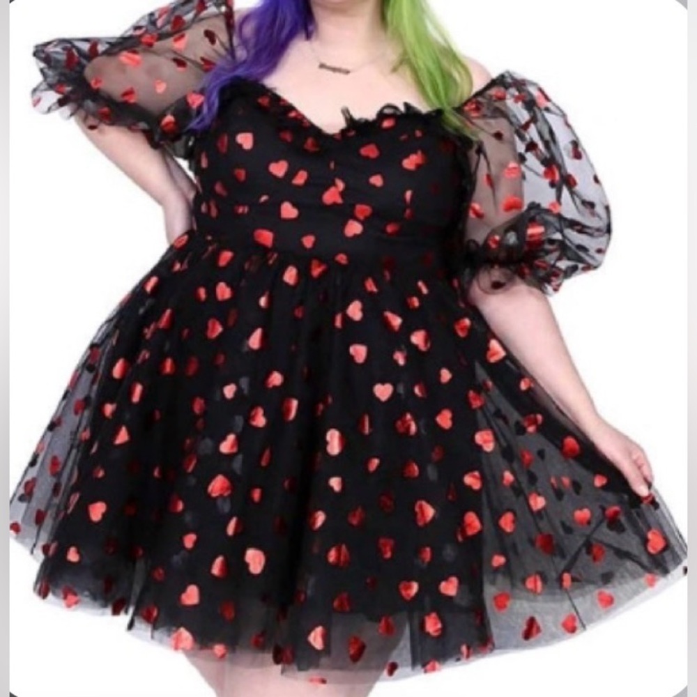 Foxblood 🥀 Queen of Hearts ❣️ Valentine Party 🖤 Dress - Picture 7 of 8